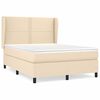 vidaXL Boxspring posteľ s matracom kr&eacute;mov&yacute; 140x190 cm l&aacute;tka