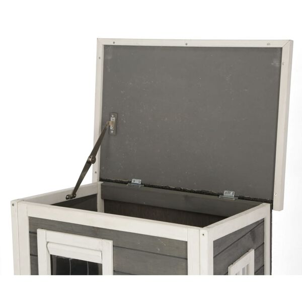 Kerbl Vonkajší mačací domček Family 57x55x80 cm sivý a biely