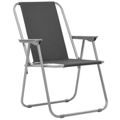 vidaXL Skladacie kempingové stoličky 2 ks 52x59x80 cm sivé