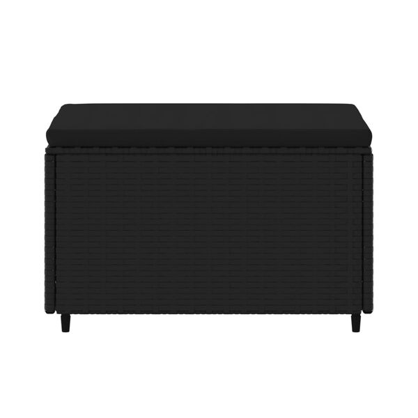 vidaXL Z&aacute;hradn&eacute; taburetky s podložkami 2 ks čierne polyratan