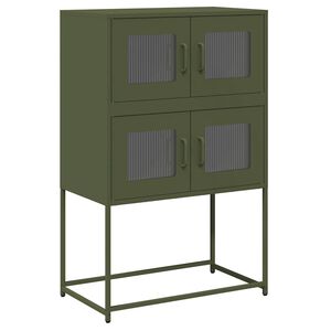 vidaXL Highboard Olive Green 68x39x107 cm Oceľ