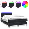 vidaXL Posteľn&yacute; r&aacute;m boxspring s matracom a LED čierny 120x210 cm zamat