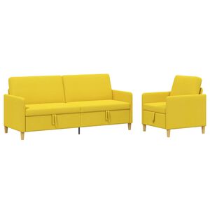 vidaXL S&uacute;prava pohovky s &uacute;ložn&yacute;m priestorom 2 ks Svetložlt&aacute; Polyester