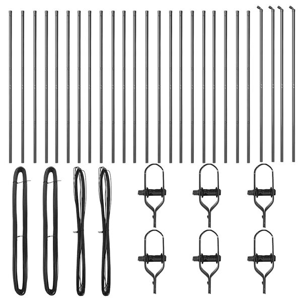 vidaXL Stĺp na plot. 26 pcs Siv&aacute; 3,2 x 3,2 x 170 cm