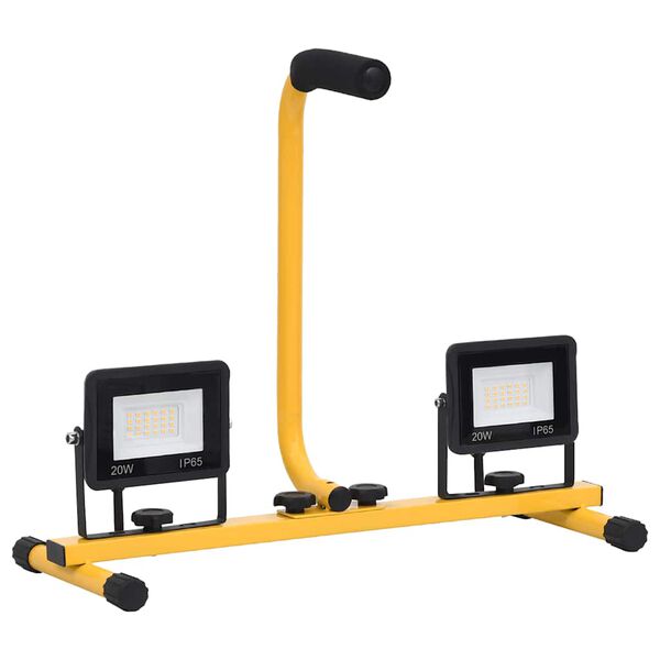 vidaXL LED reflektor s rukoväťou 2x20 W studené biele svetlo