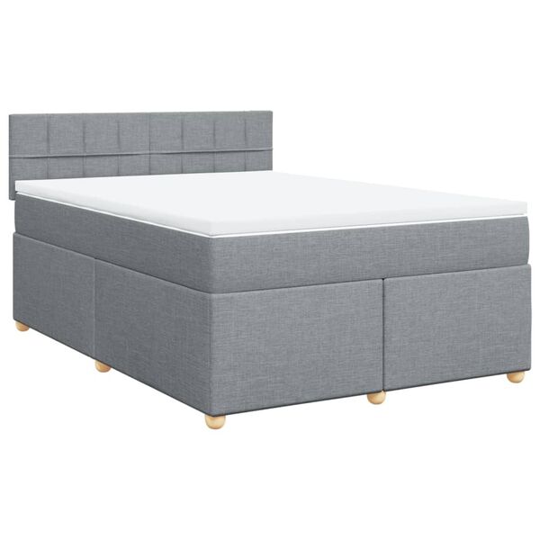 vidaXL Boxspring posteľ s matracom bledosiv&aacute; 140x200 cm l&aacute;tka