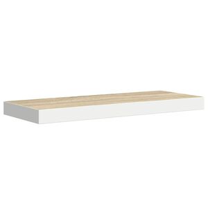 vidaXL Pl&aacute;vaj&uacute;ca n&aacute;stenn&aacute; polica dubov&aacute; a biela 60x23,5x3,8 cm MDF