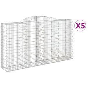 vidaXL Obl&uacute;kov&eacute; gabi&oacute;nov&eacute; ko&scaron;e 5ks 300x50x160/180cm pozinkovan&eacute; železo