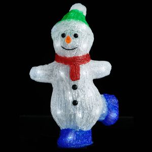 vidaXL LED vianočn&aacute; akrylov&aacute; fig&uacute;rka snehuliaka exteri&eacute;r aj interi&eacute;r 30 cm