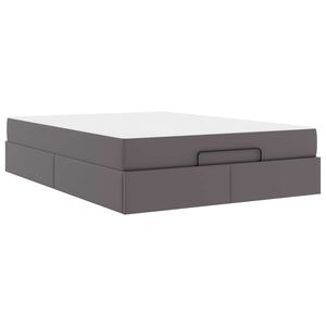 vidaXL R&aacute;m postele s matracom s matracmi 2 pcs Siv&aacute; PVC