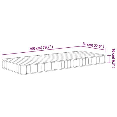 vidaXL Penový matrac stredne mäkký 70x200 cm
