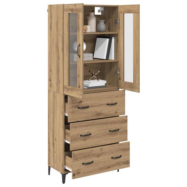 vidaXL Highboard Remeseln&yacute; dub 69,5 x 34 x 180 cm Kompozitn&eacute; drevo