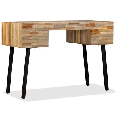 vidaXL Písací stôl z masívneho recyklovaného dreva, 110x50x76 cm