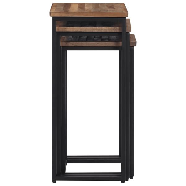 vidaXL Zas&uacute;vacie konferenčn&eacute; stol&iacute;ky 3 ks mas&iacute;vne t&iacute;kov&eacute; drevo