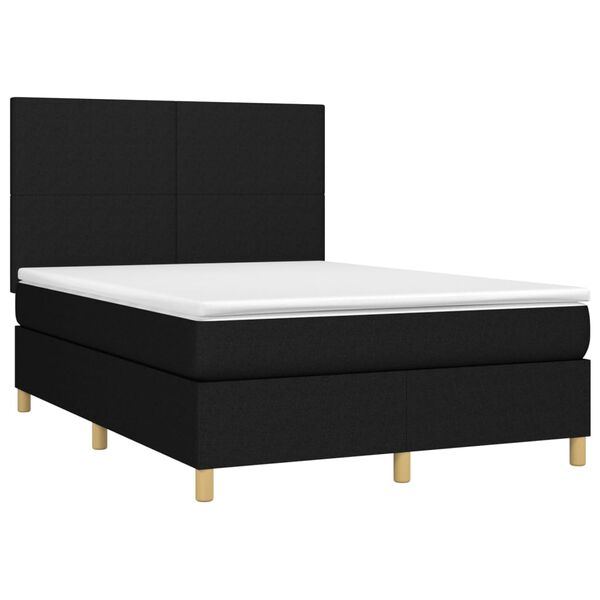 vidaXL Boxspring posteľ s matracom čierny 140x190 cm l&aacute;tka