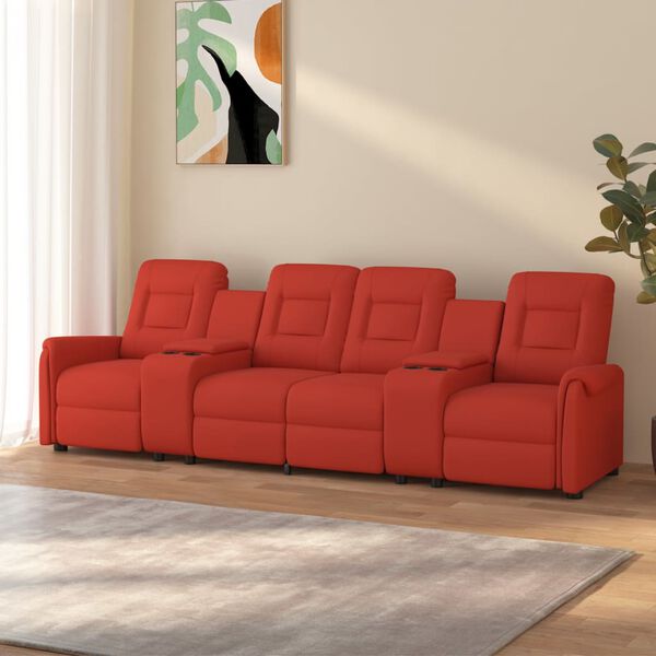 vidaXL 4-miestne sklápacie masážne kreslo+držiaky na poháre, vínové