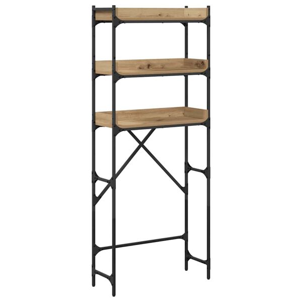 vidaXL Polica na pr&aacute;čku s poličkou Remeseln&yacute; dub 67 x 25 x 163 cm