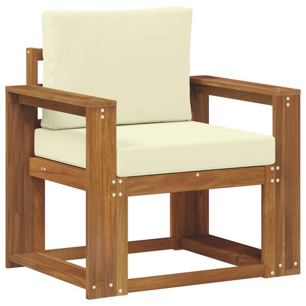 vidaXL Vonkaj&scaron;ia pohovka Mas&iacute;vne ak&aacute;ciov&eacute; drevo a polyester Pr&iacute;rodn&aacute;