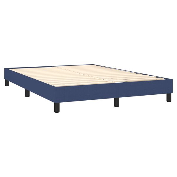 vidaXL Posteľn&yacute; r&aacute;m boxspring s matracom modr&yacute; 140x200 cm l&aacute;tka