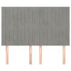 vidaXL Čelo postele, svetlosiv&eacute;, 144x5x118/128 cm, zamatov&eacute;