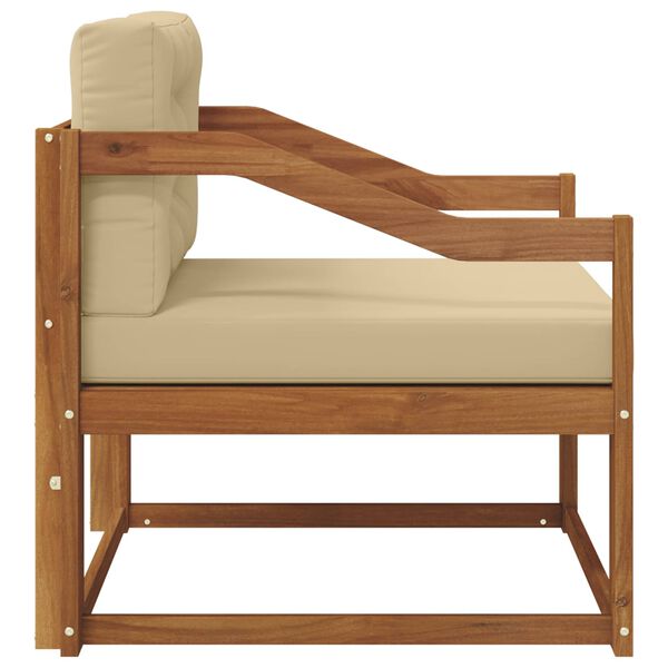 vidaXL Z&aacute;hradn&aacute; stredn&aacute; sedačka Pevn&eacute; ak&aacute;ciov&eacute; drevo Pr&iacute;rodn&aacute;