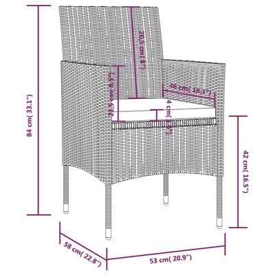 vidaXL 8-dielna záhradná sedacia súprava s podložkami polyratanová sivá