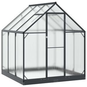 vidaXL Z&aacute;hradn&yacute; sklen&iacute;k s dverami Antracitov&aacute; 183,5 x 183,5 x 207 cm