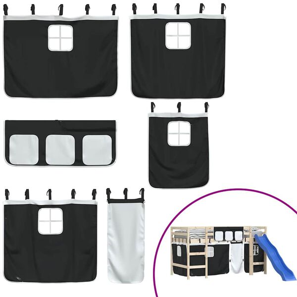 vidaXL Z&aacute;vesy pre poschodov&uacute; posteľ bielo-čierne polyester