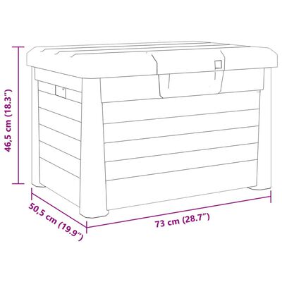 vidaXL Vonkajší box na vankúše sivý 73x50,5x46,5 cm polypropylén