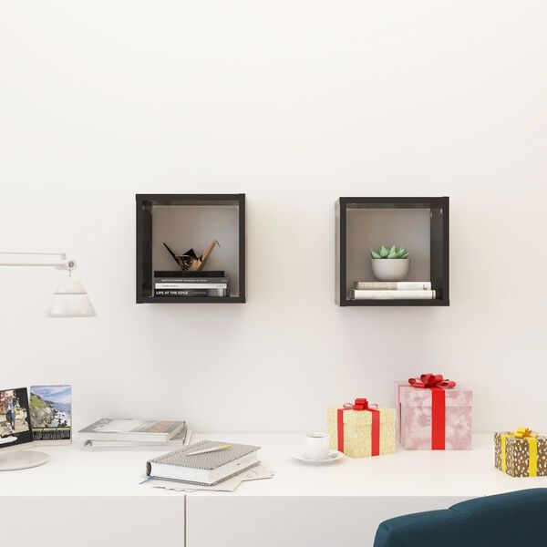 vidaXL N&aacute;stenn&eacute; police 2 ks siv&eacute; 26x15x26 cm