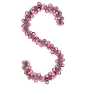 vidaXL Vianočn&yacute; guľov&yacute; girland Ružov&aacute; 186 cm Polystyr&eacute;n