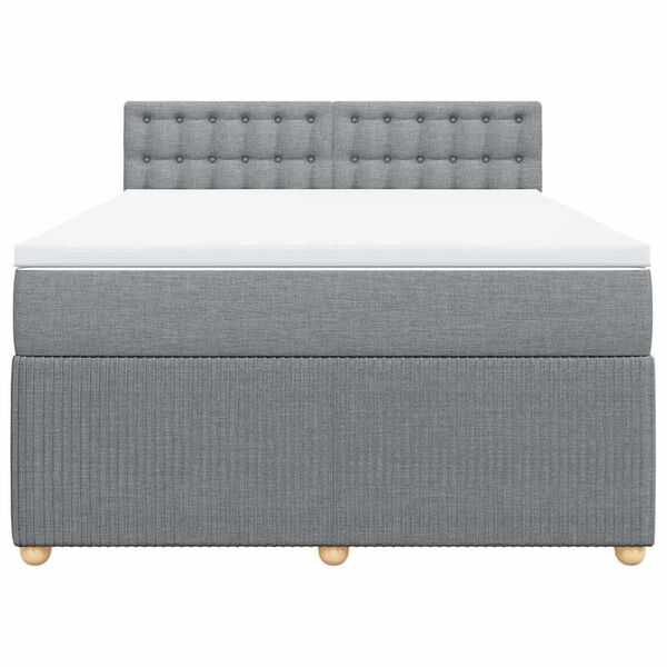 vidaXL Boxspring posteľ s matracom svetlosiv&aacute; 100x200 cm l&aacute;tka