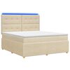 vidaXL LED boxspring posteľ s matracom Kr&eacute;mov&aacute; 140 x 200 cm L&aacute;tka