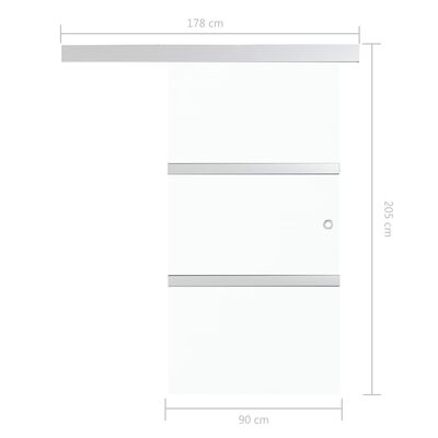 vidaXL Posuvné dvere ESG sklo a hliník 90x205 cm strieborné