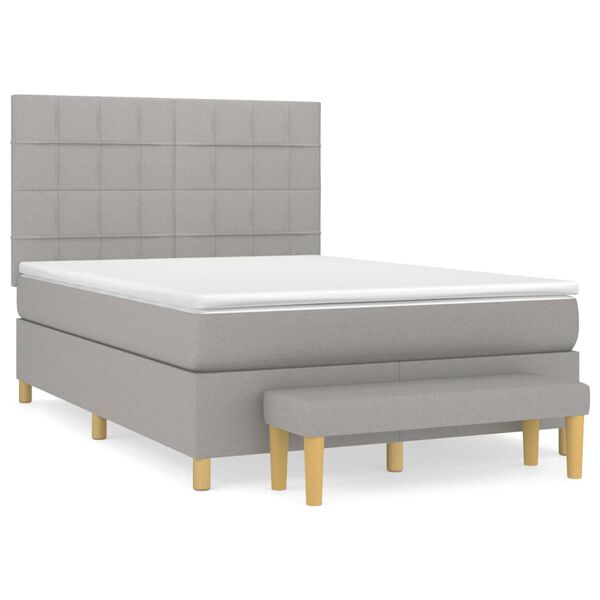 vidaXL Boxspring posteľ s matracom bledosiv&aacute; 140x200 cm l&aacute;tka
