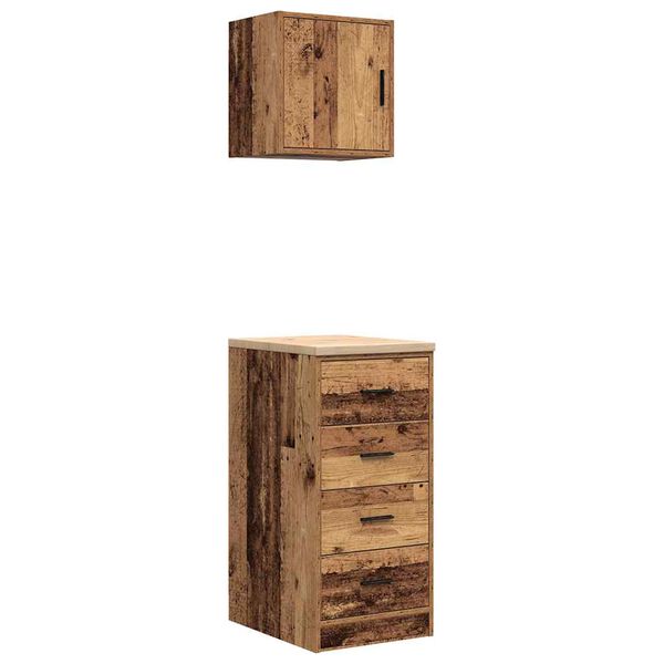 VidaXL Gar&aacute;žov&eacute; skrine 2 ks star&eacute; drevo kompozitn&eacute; drevo