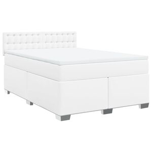 vidaXL Boxspring posteľ s matracom biela 140x200 cm umel&aacute; koža