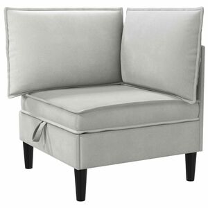 vidaXL Rohov&aacute; pohovka so skladom Svetlosiv&aacute; Zamat