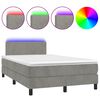 vidaXL Posteľ boxsping s matracom a LED bledosiv&aacute; 120x200 cm zamat