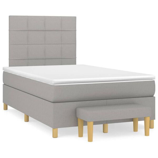 vidaXL Boxspring posteľ s matracom bledosiv&aacute; 120x200 cm l&aacute;tka