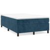 vidaXL Boxspring posteľ s matracom, tmavomodr&aacute; 120x190 cm, zamat