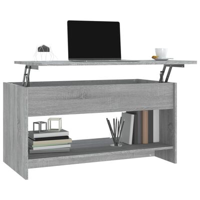 vidaXL Konferenčný stolík sivý sonoma 102x50x52,5 cm spracované drevo