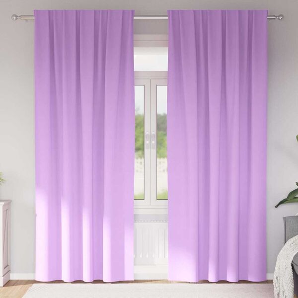 vidaXL Záclony na zatemnenie s krúžkami 2 pcs Fialová 245 x 140 cm