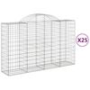 vidaXL Obl&uacute;kov&eacute; gabionov&eacute; ko&scaron;e 25 ks 200x50x120/140 cm pozink. železo