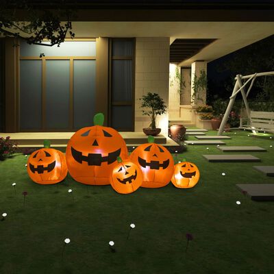vidaXL Halloweenska rodina nafukovacích tekvíc s LED diódami 1,8 m