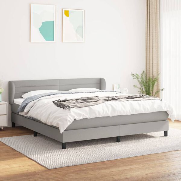 vidaXL Boxspring posteľ s matracom svetlosiv&aacute; 100x200 cm l&aacute;tka
