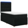 vidaXL LED boxspring posteľ s matracom Čierna 90 x 200 cm L&aacute;tka
