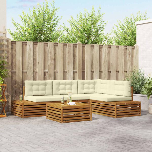 vidaXL Z&aacute;hradn&aacute; s&uacute;prava gaučov s vank&uacute;&scaron;om 5 Kus Pr&iacute;rodn&aacute; a kr&eacute;mov&aacute;