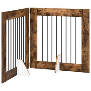vidaXL Skladacia psia br&aacute;na so stojanmi 2 ks Dymov&yacute; dub 160,5 cm