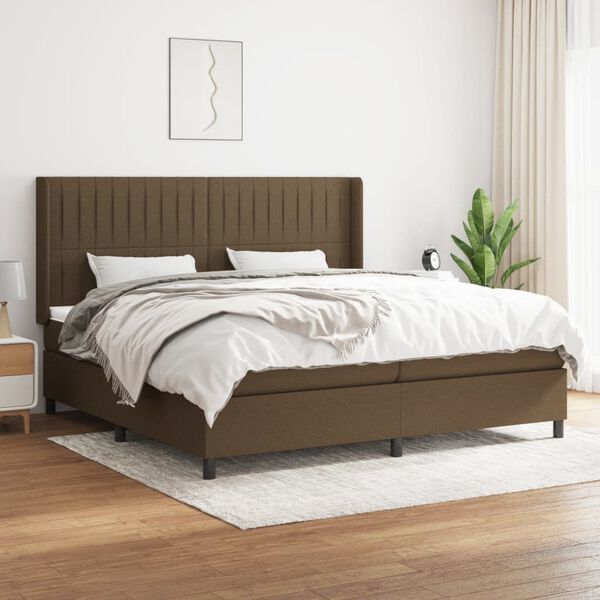 vidaXL Boxspring posteľ s matracom tmavohned&aacute; 200x200 cm l&aacute;tka